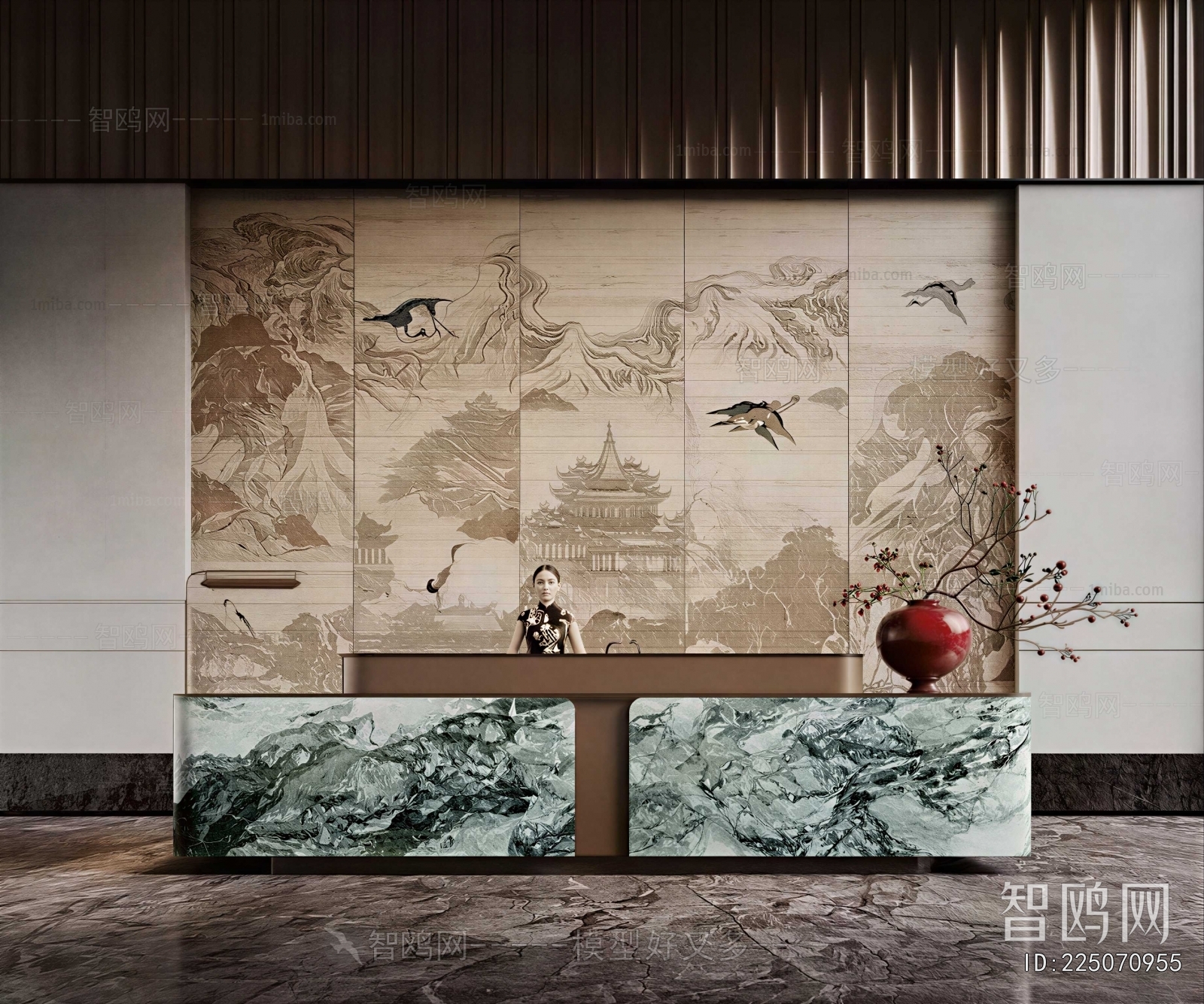 New Chinese Style Reception Desk
