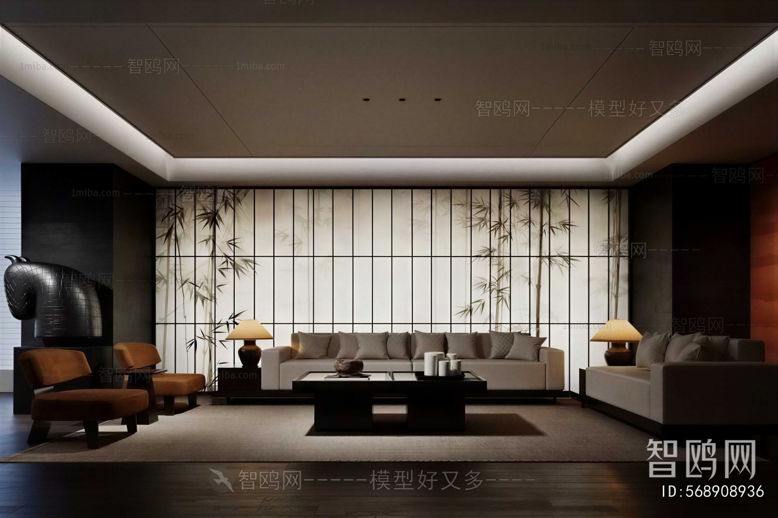 New Chinese Style A Living Room