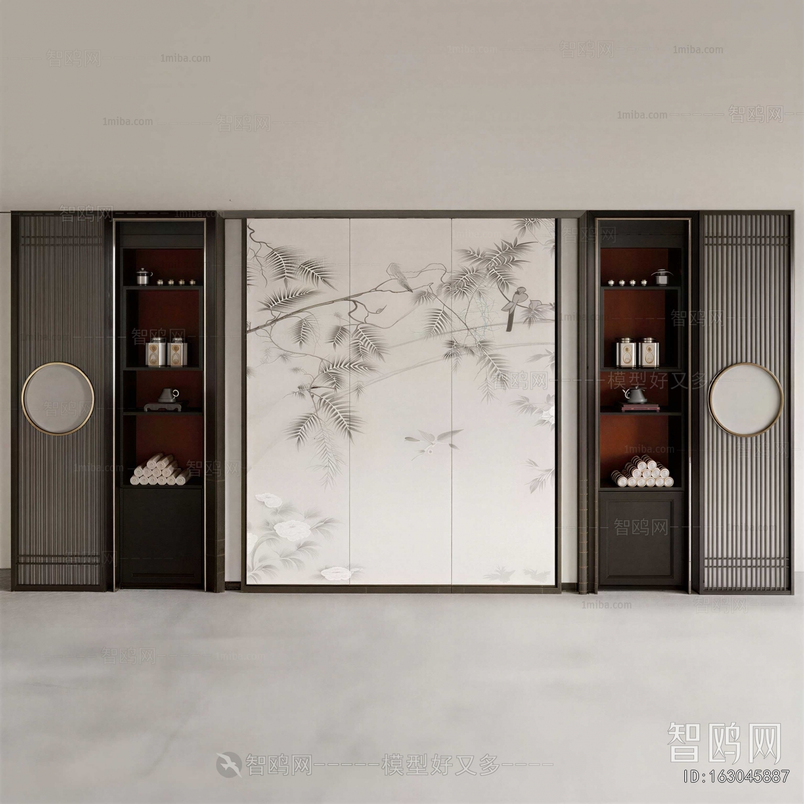 New Chinese Style TV Wall