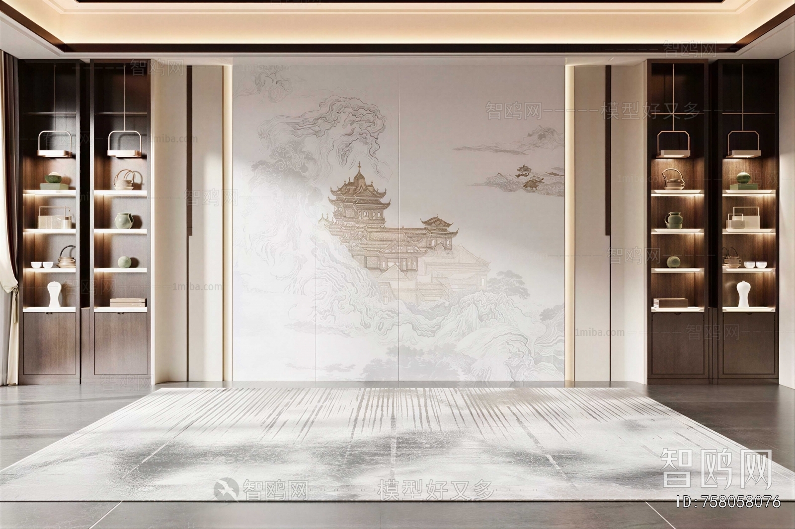 New Chinese Style TV Wall