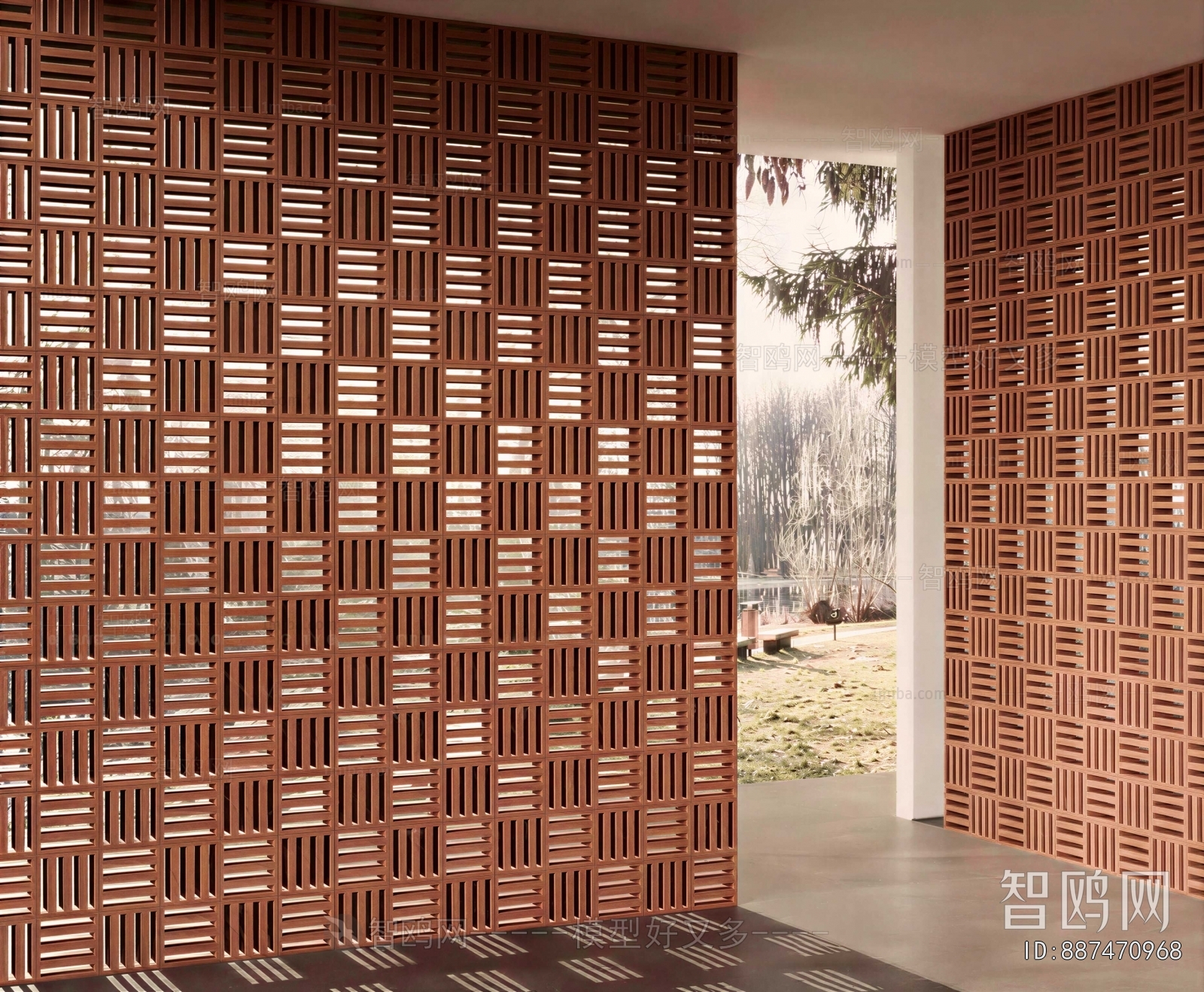New Chinese Style Cement Brick Screen Partition