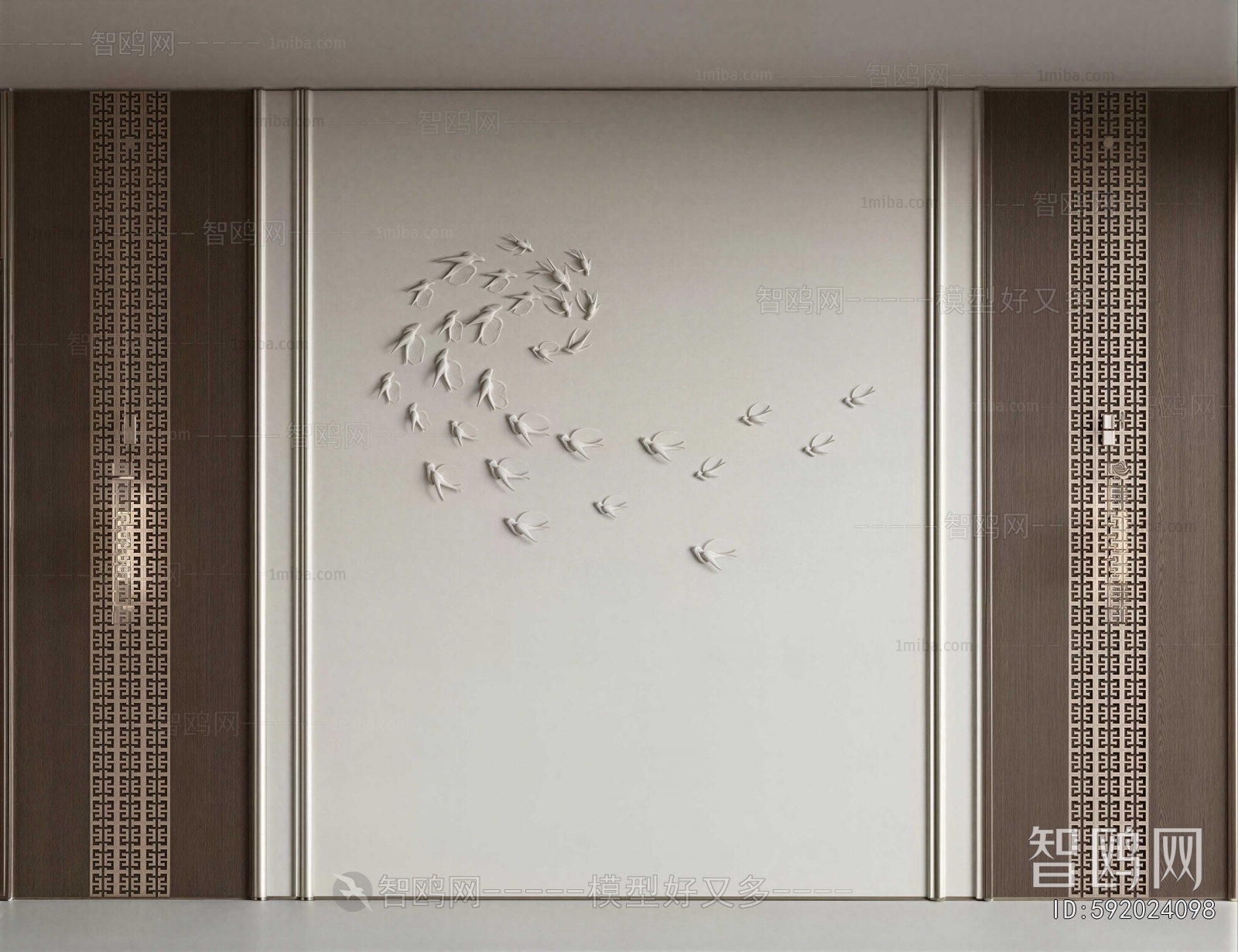 New Chinese Style TV Wall