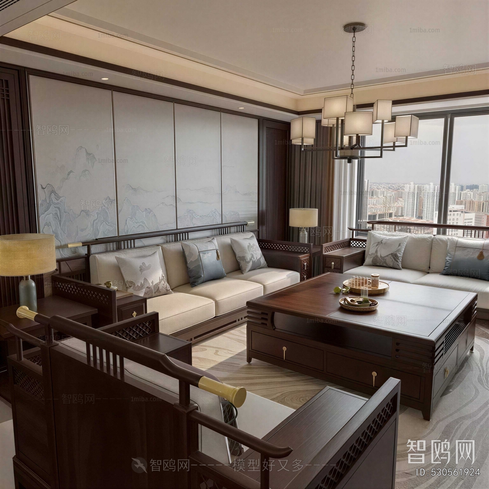 New Chinese Style A Living Room