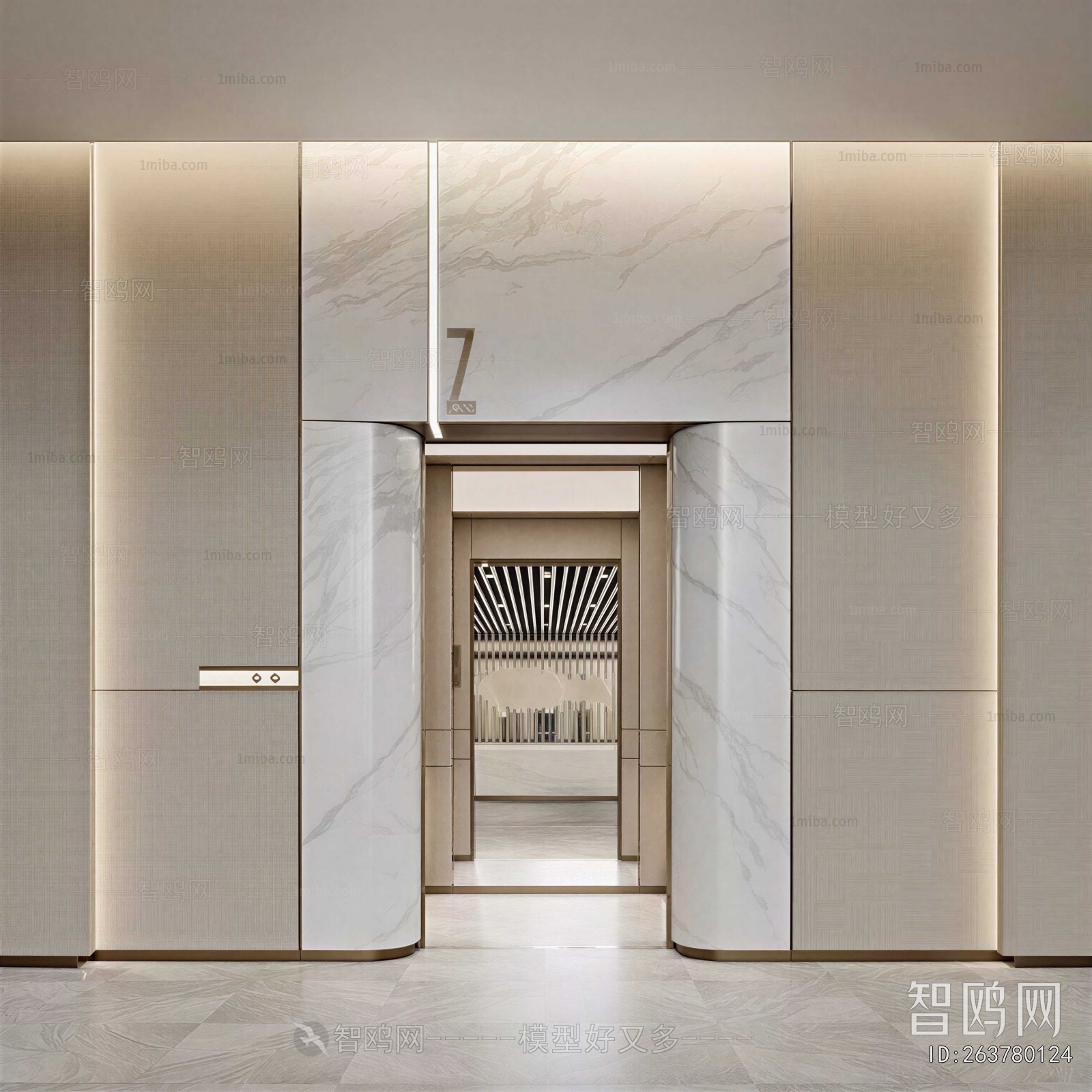 Modern Office Elevator Hall