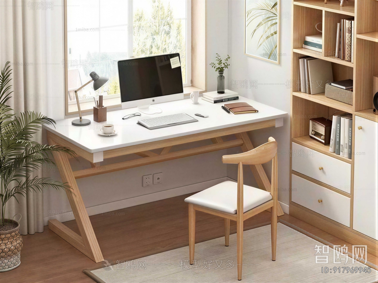 Nordic Style Computer Desk And Chair