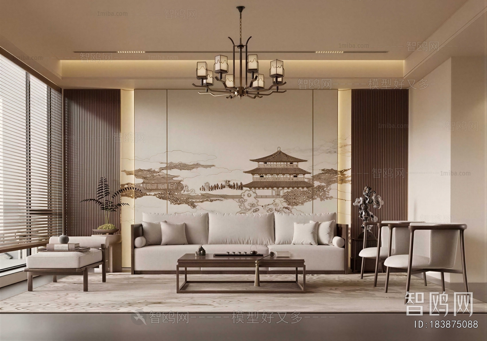 New Chinese Style A Living Room