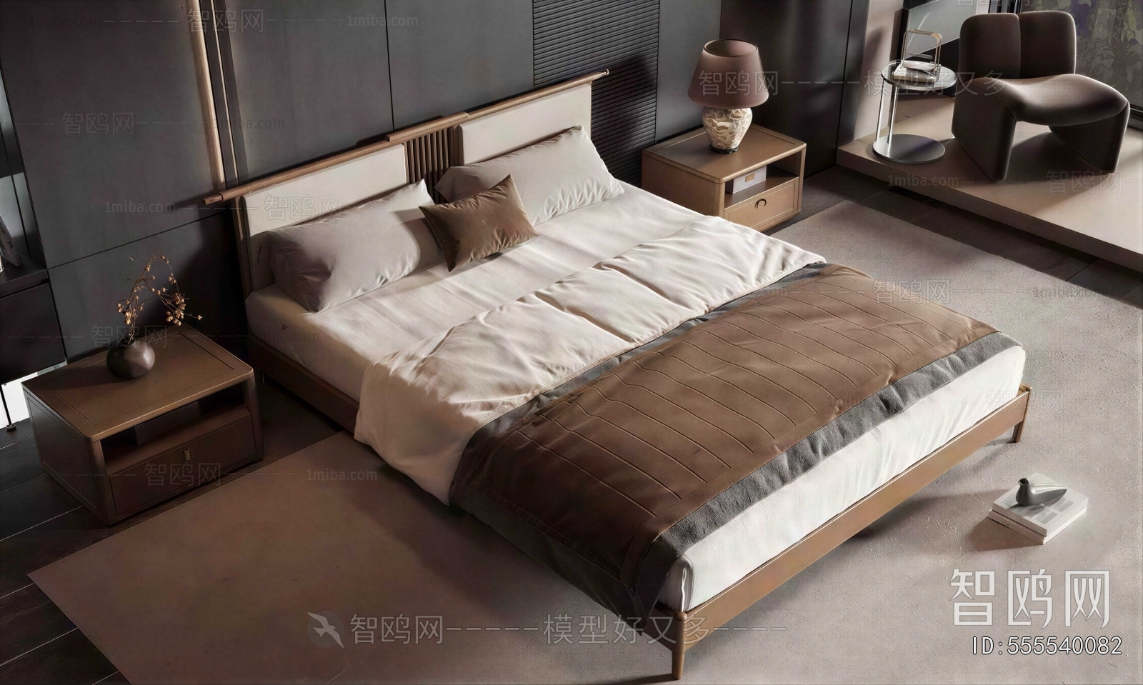 New Chinese Style Double Bed