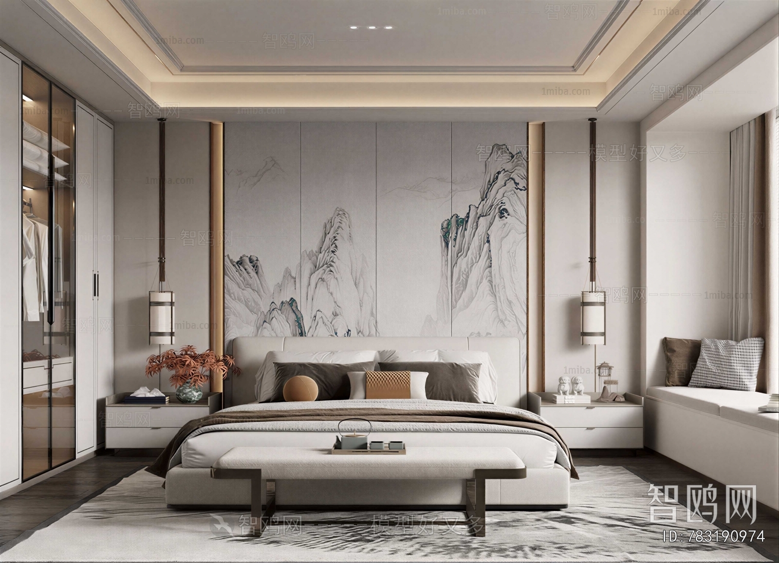 New Chinese Style Bedroom