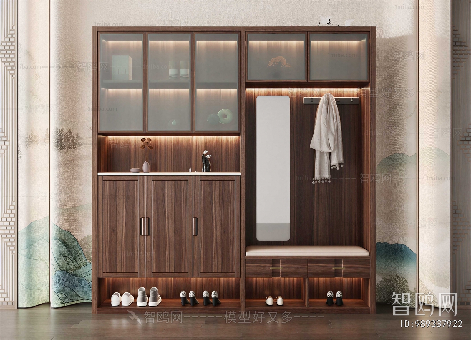 New Chinese Style Shoe Cabinet