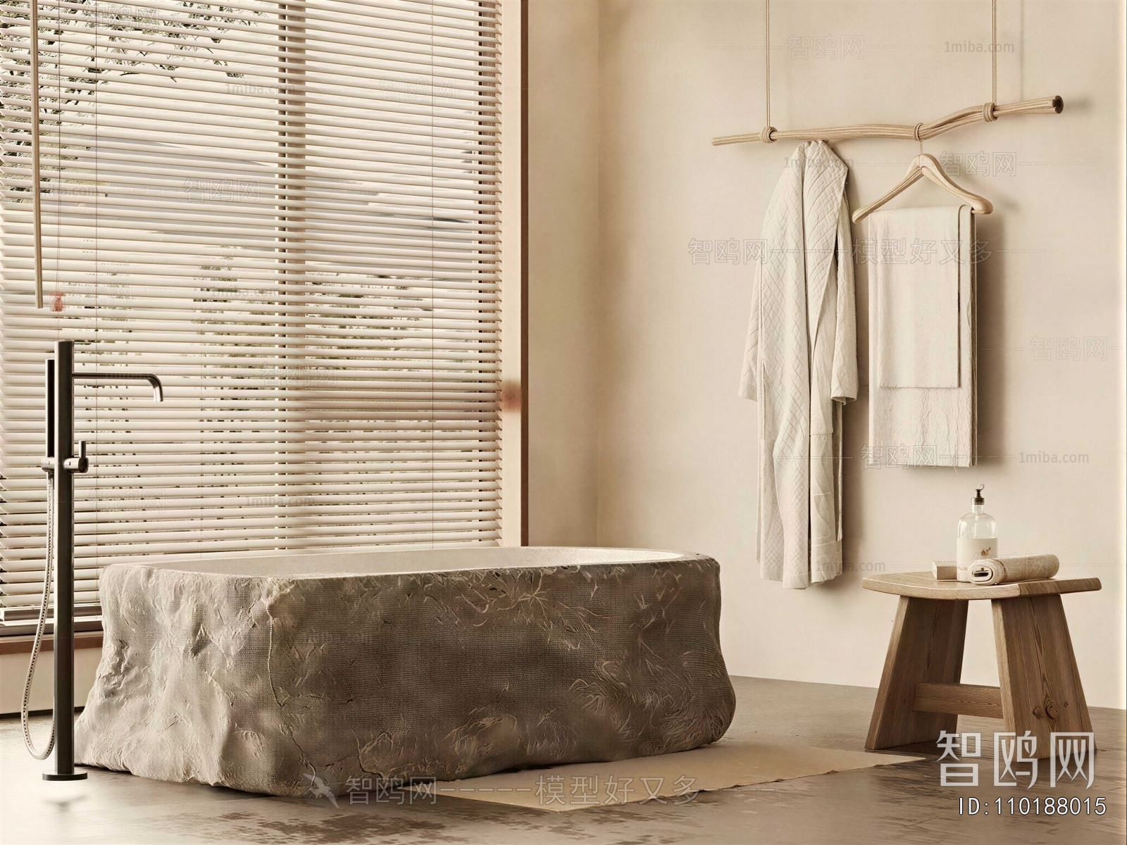 Wabi-sabi Style Bathtub