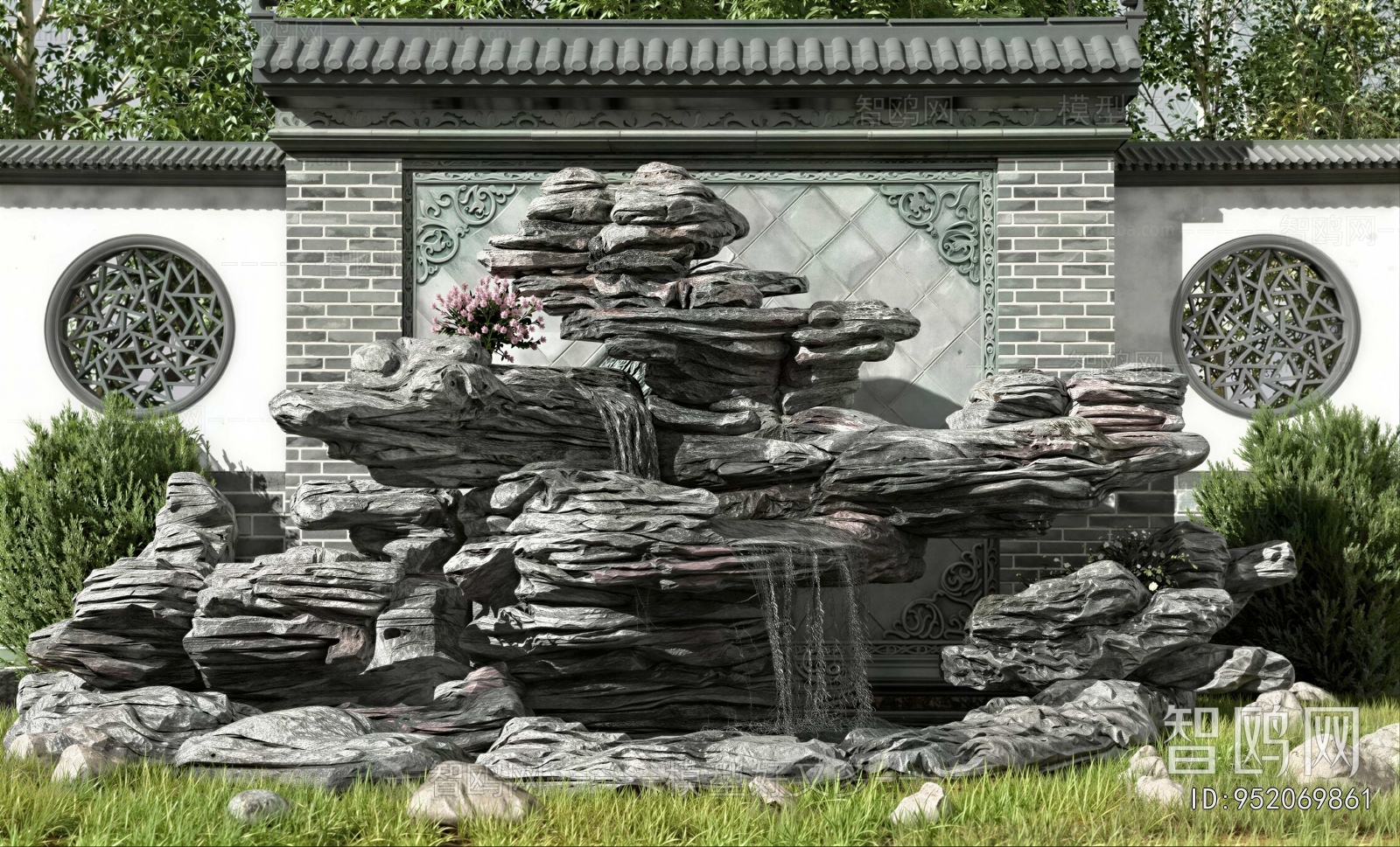New Chinese Style Rockery Waterscape