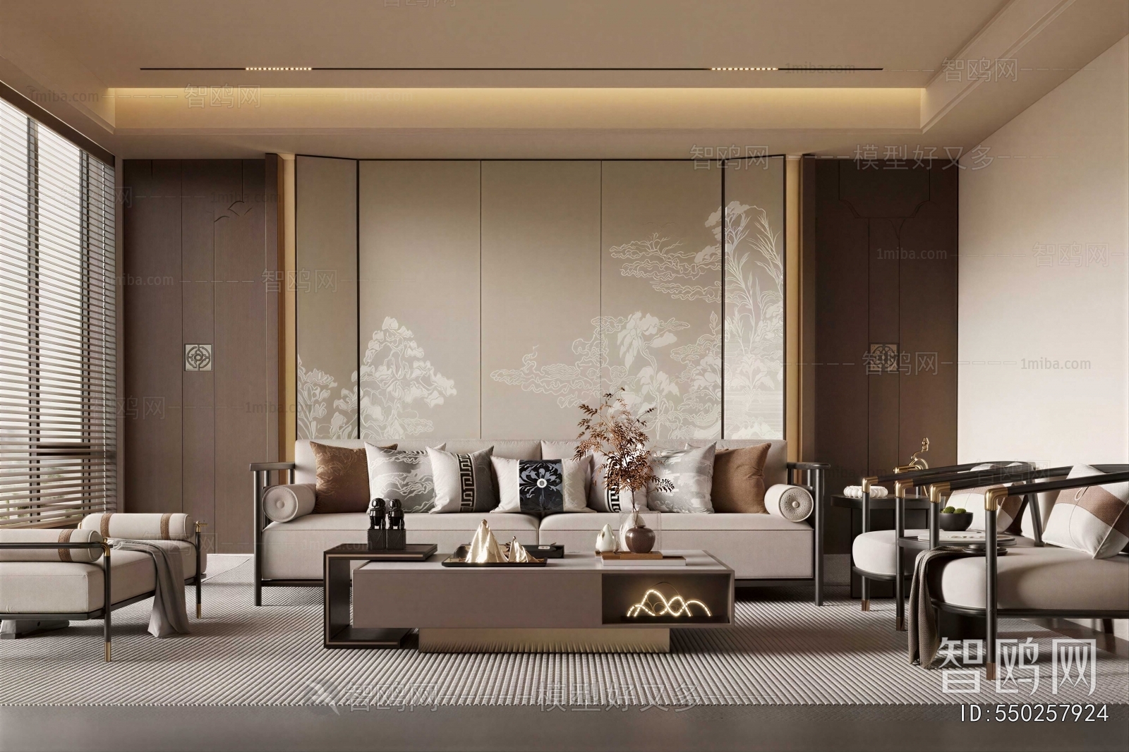 New Chinese Style A Living Room