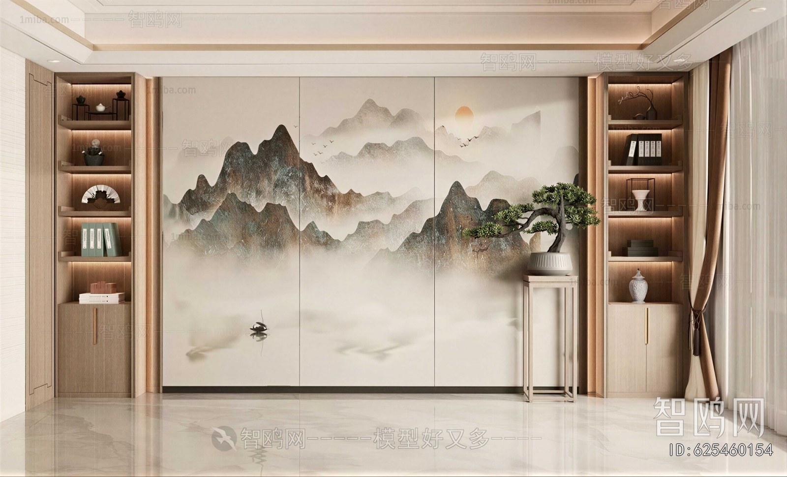 New Chinese Style TV Wall