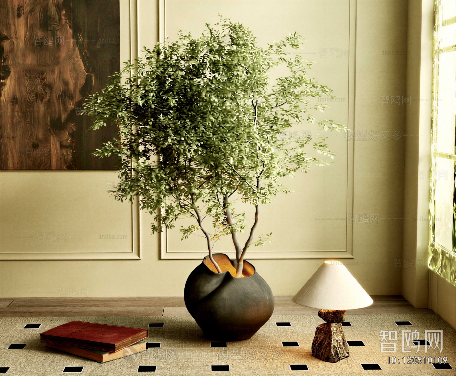 Wabi-sabi Style Ground Green Plant Potted Plants