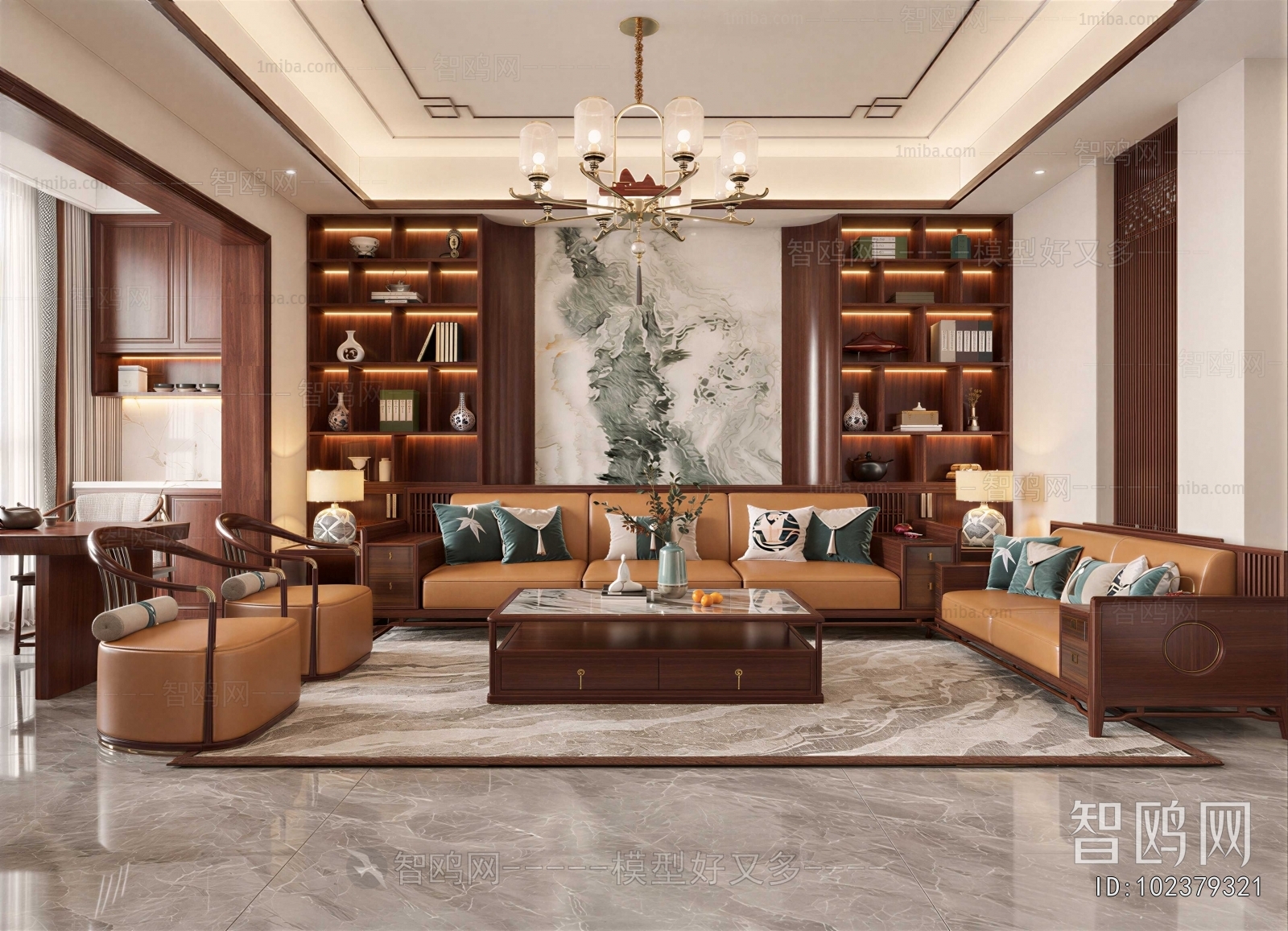 New Chinese Style A Living Room