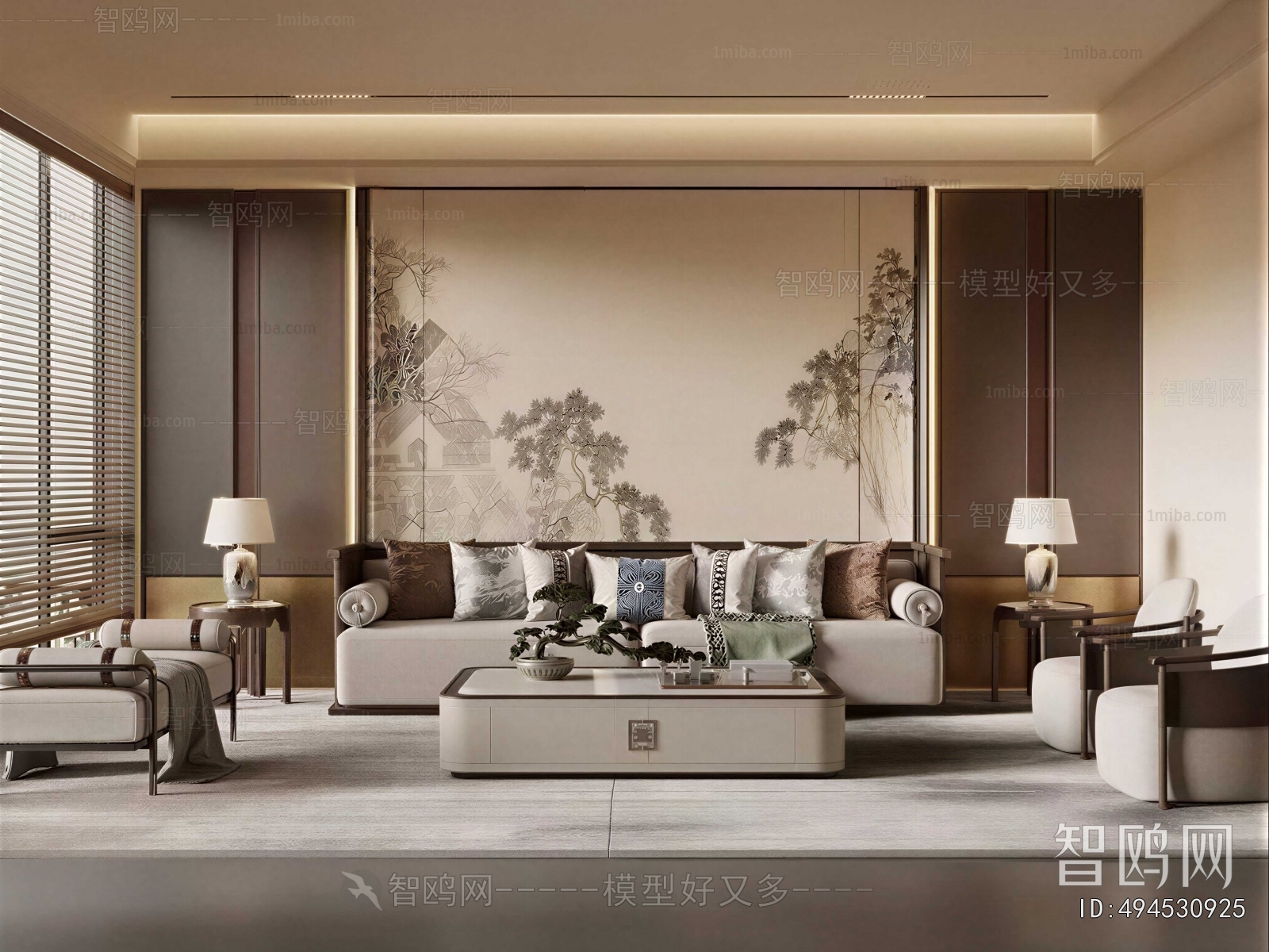 New Chinese Style A Living Room