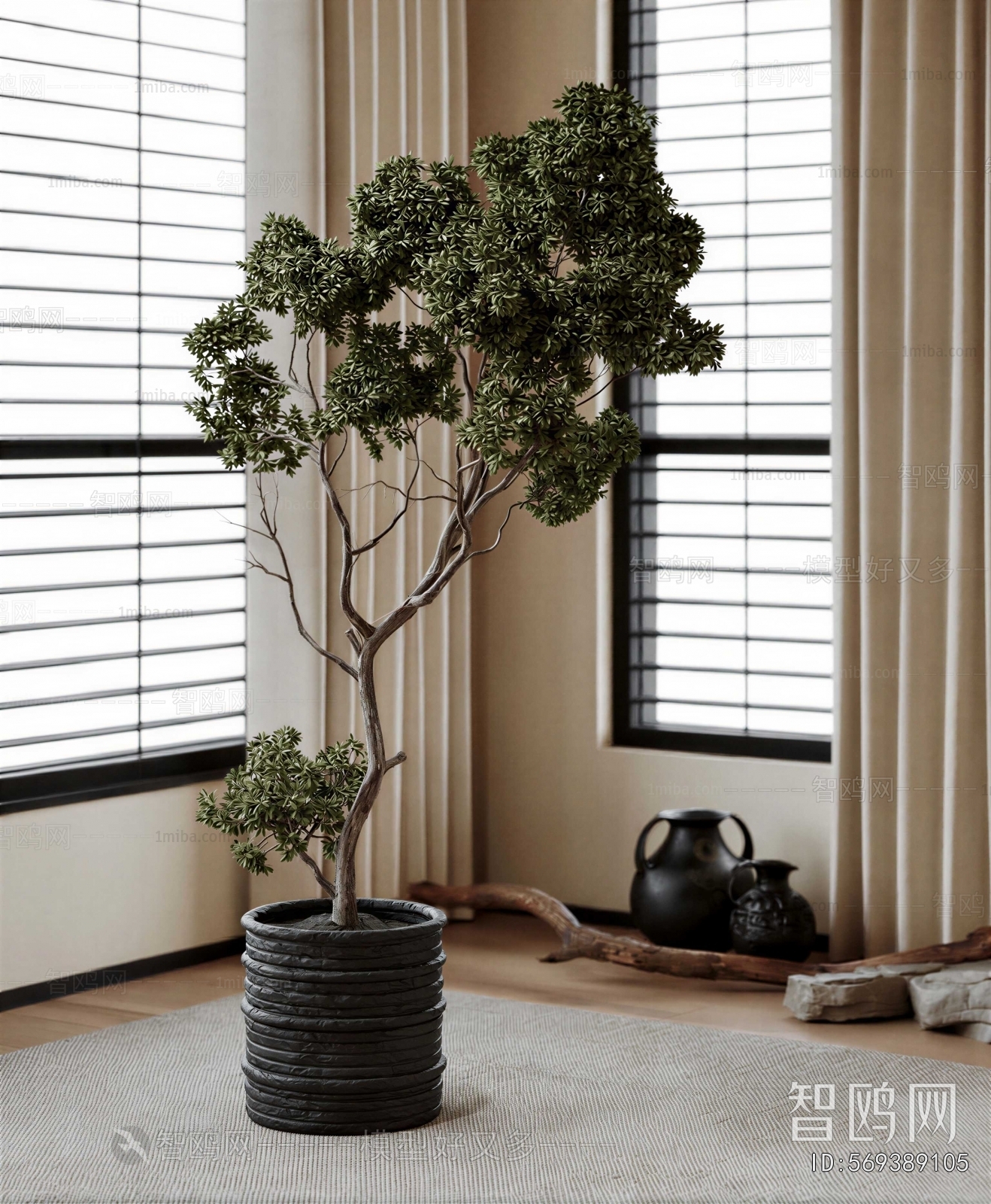 Modern Ground Green Plant Potted Plants