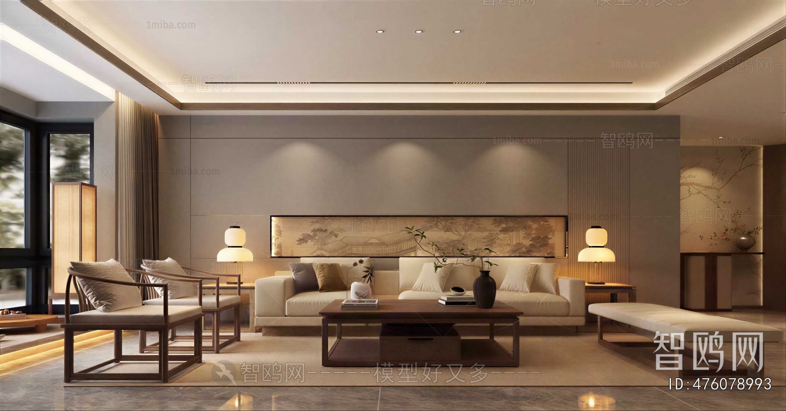 New Chinese Style A Living Room