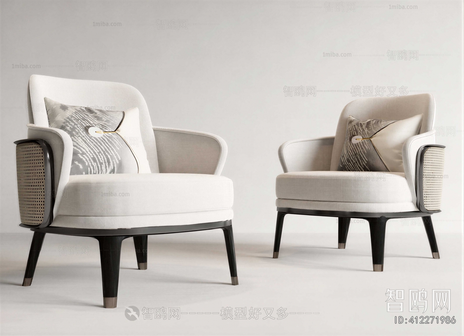 New Chinese Style Single Sofa