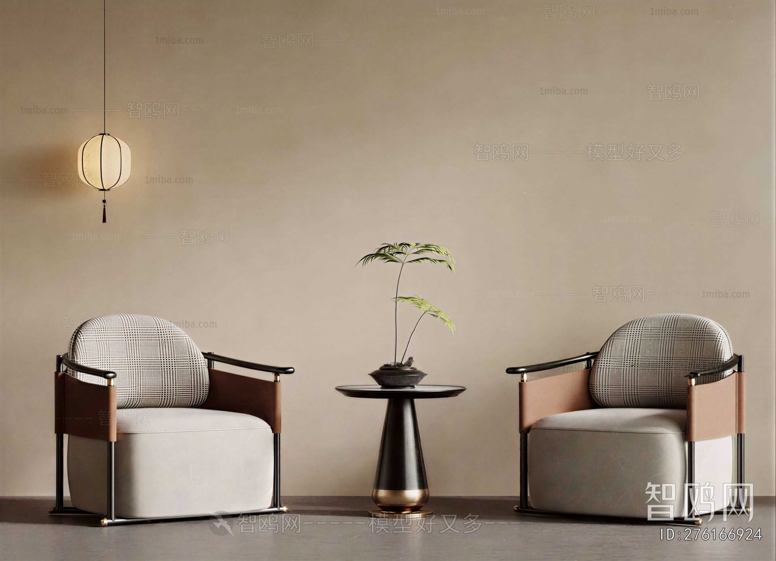 New Chinese Style Single Sofa