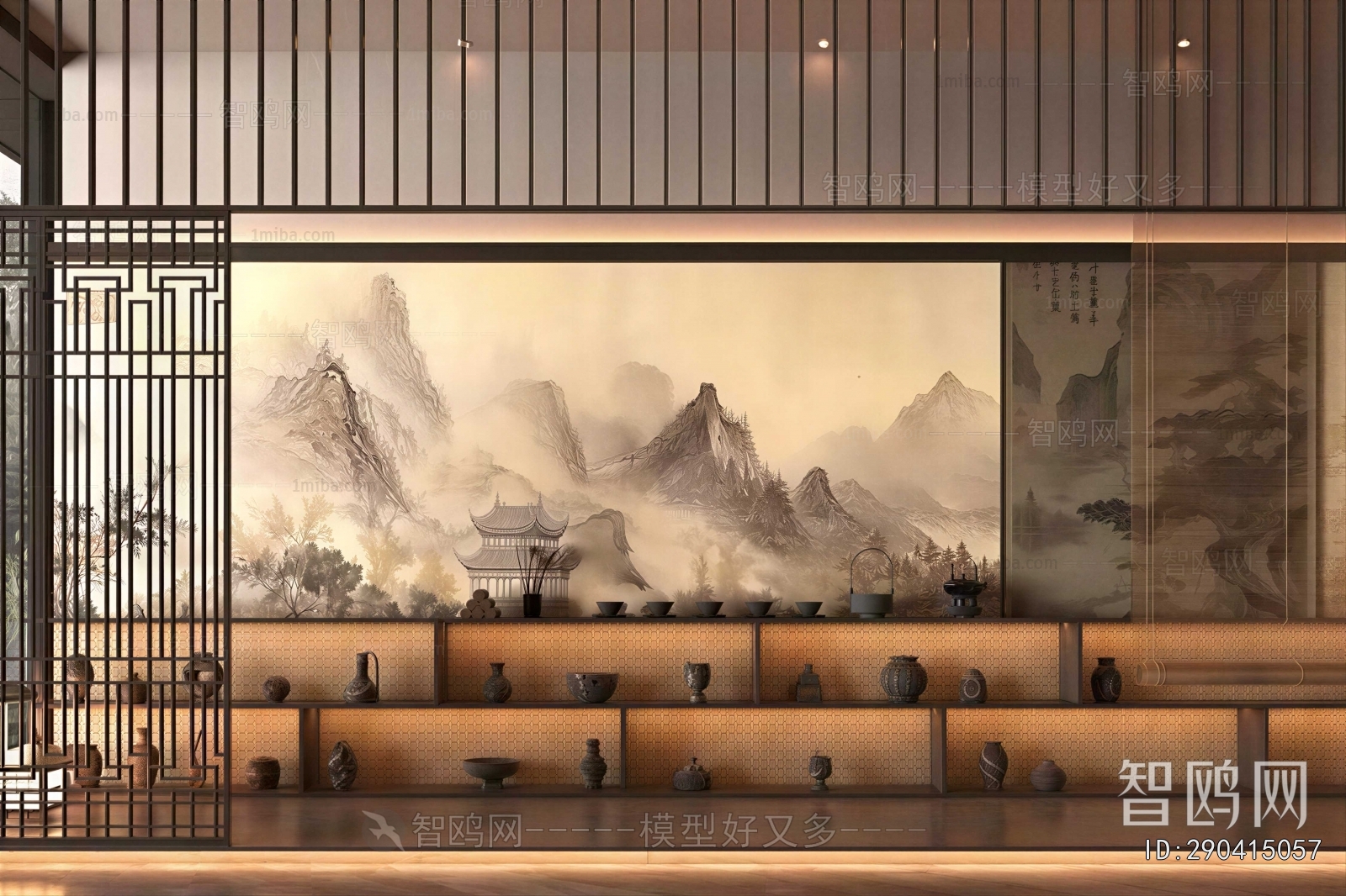 New Chinese Style TV Wall