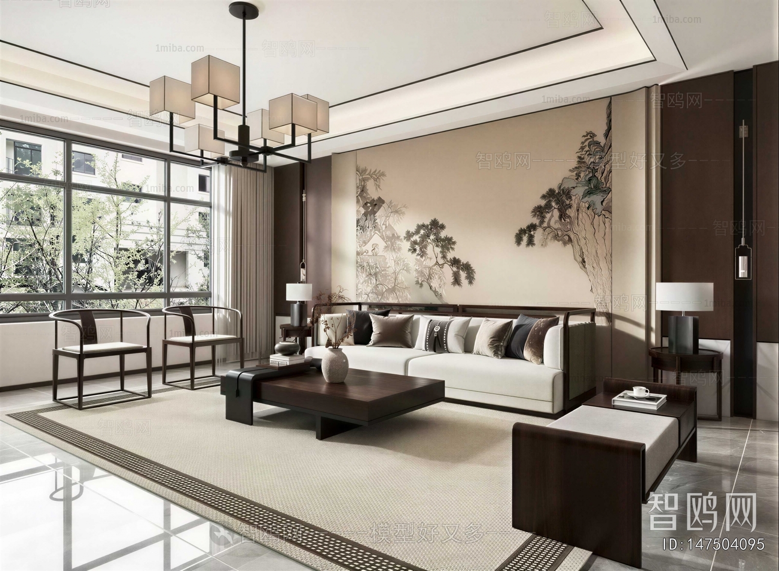 New Chinese Style A Living Room