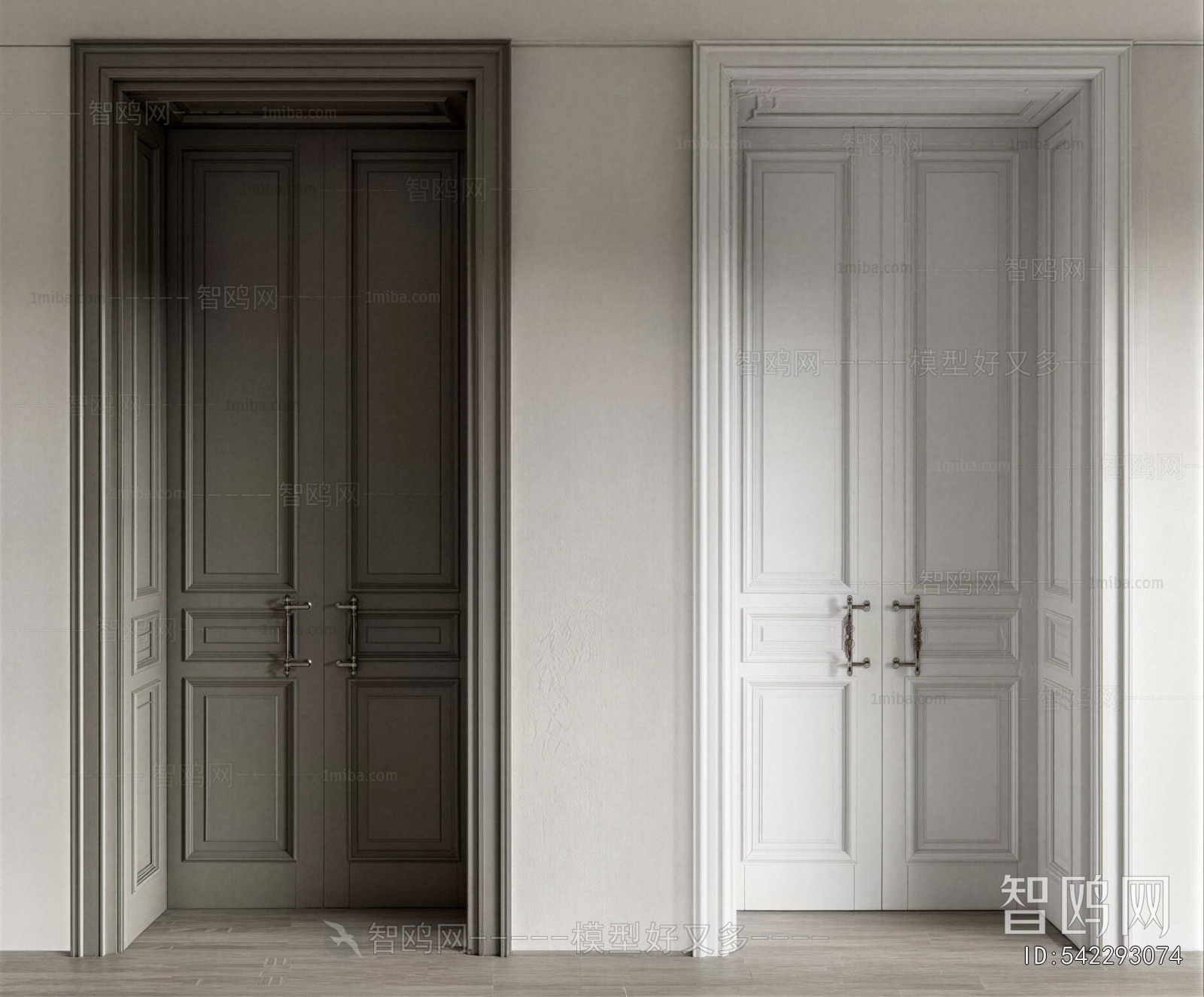 Simple European Style Double Door