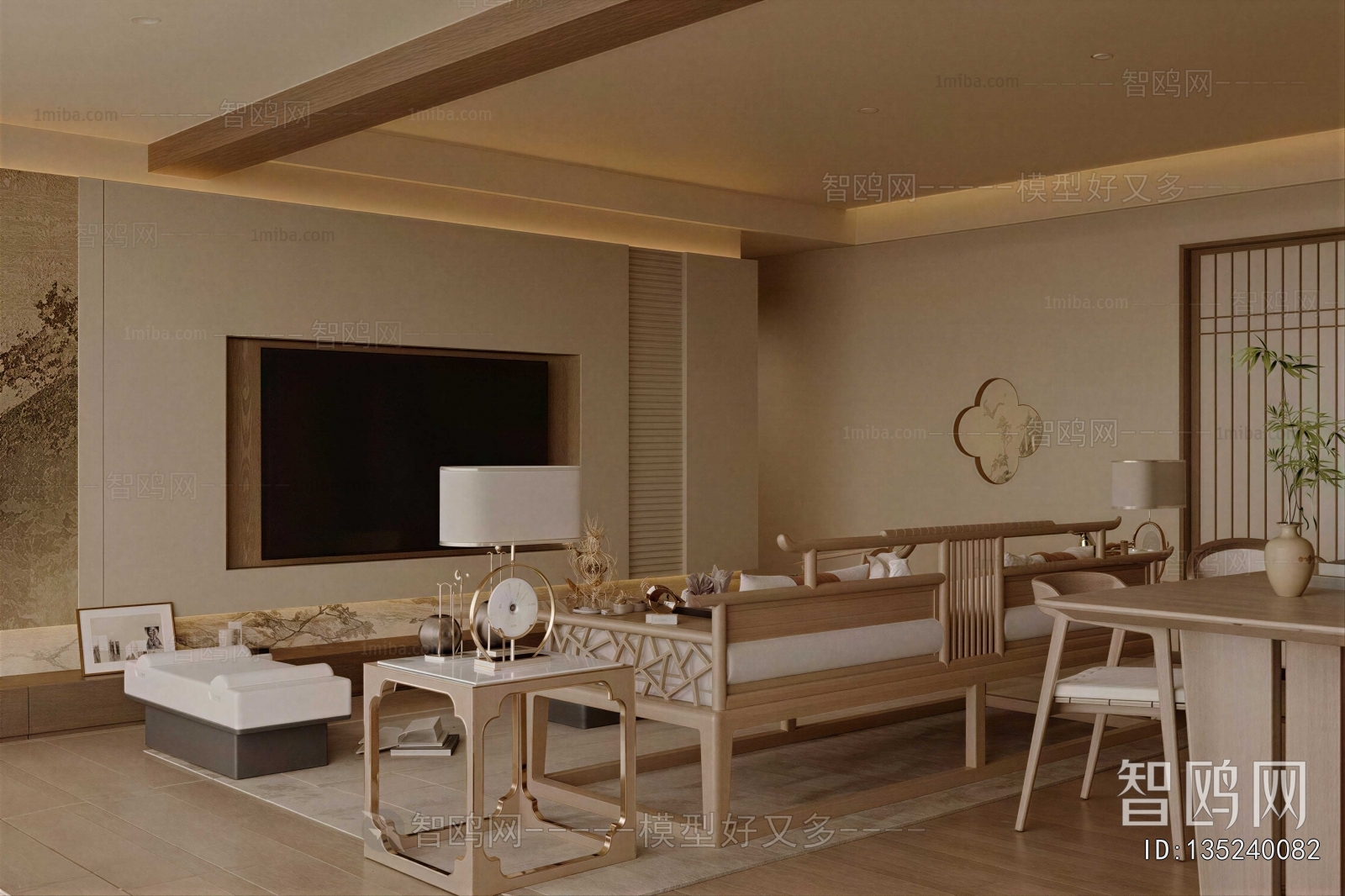 New Chinese Style A Living Room