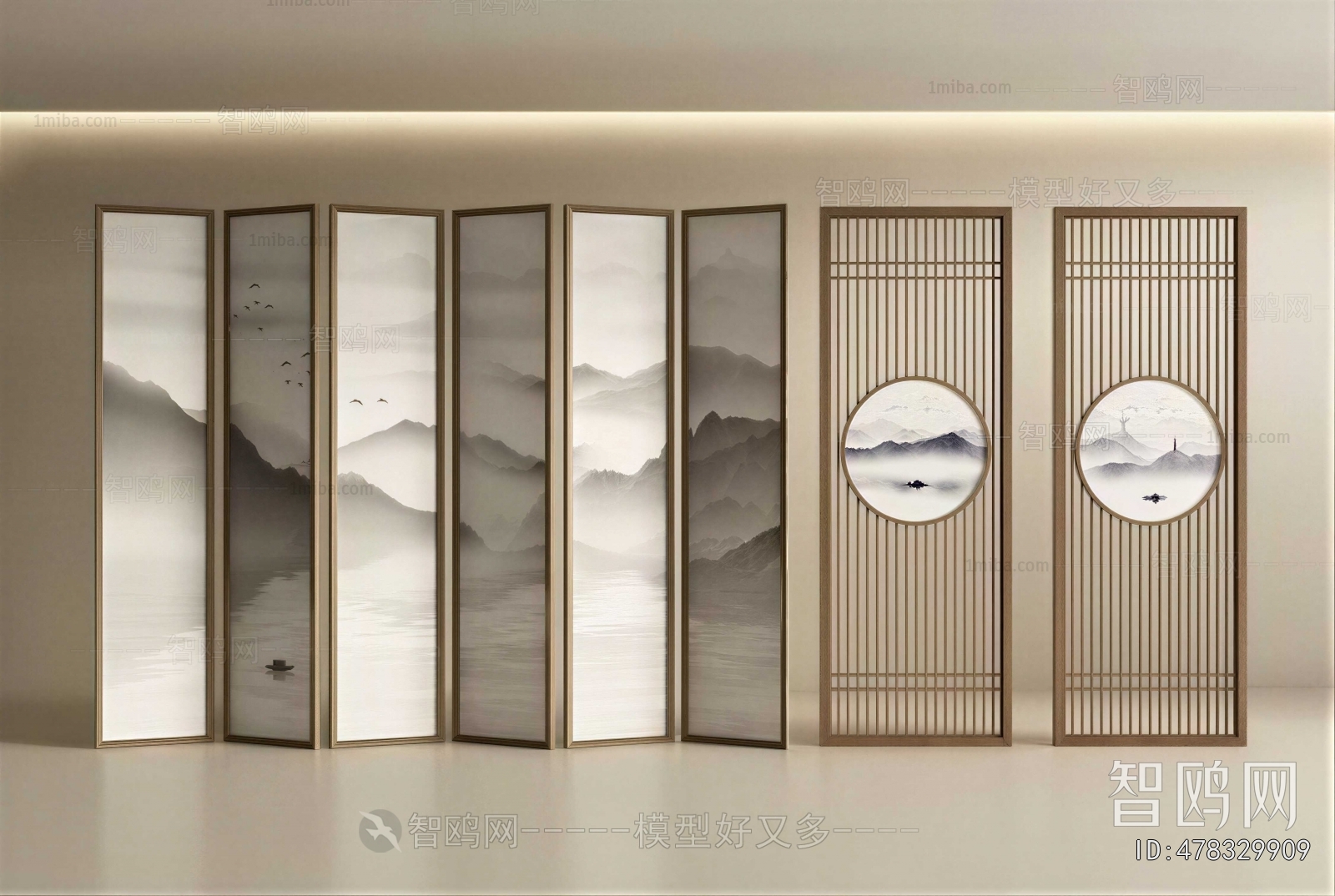 New Chinese Style Wooden Screen Partition