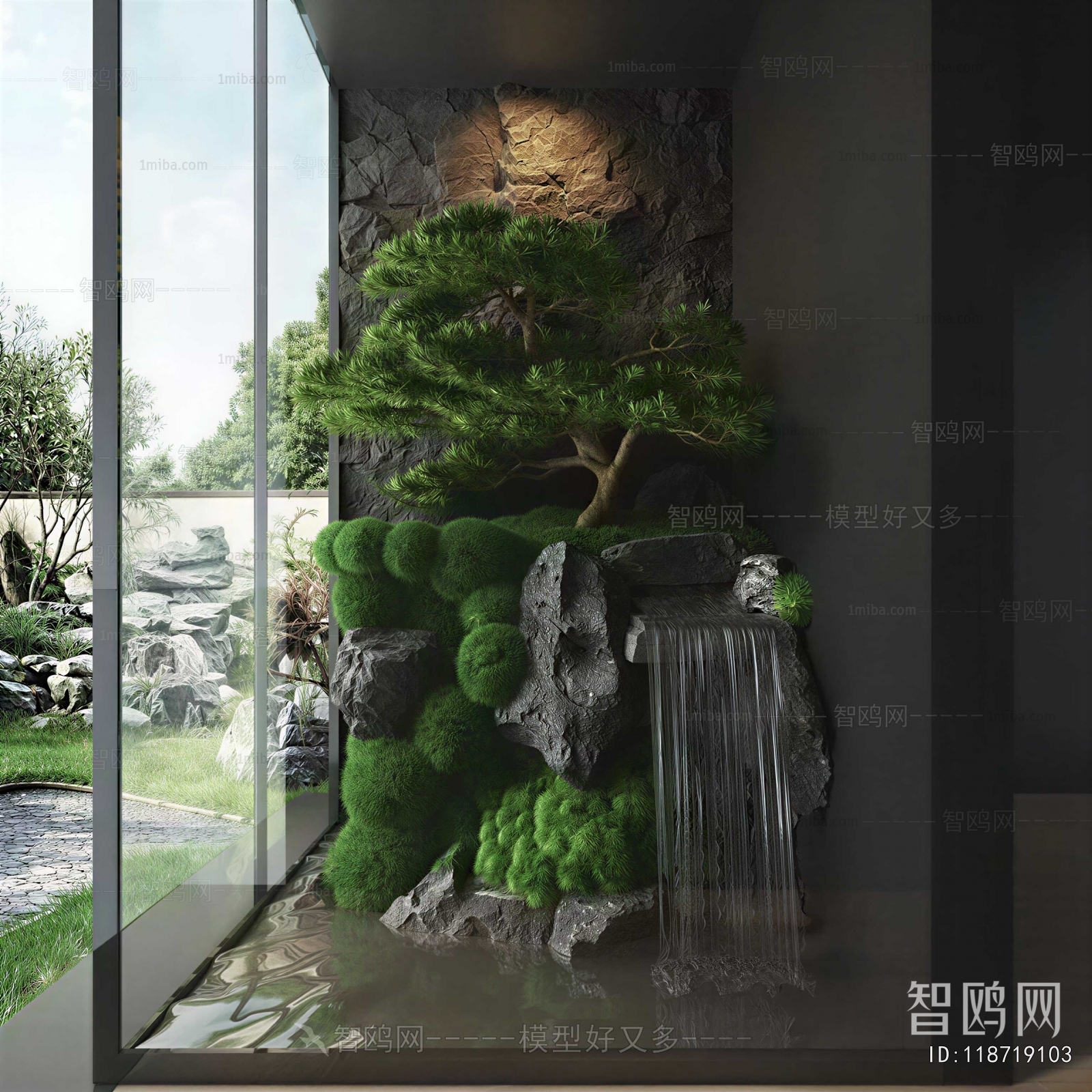 New Chinese Style Rockery Waterscape