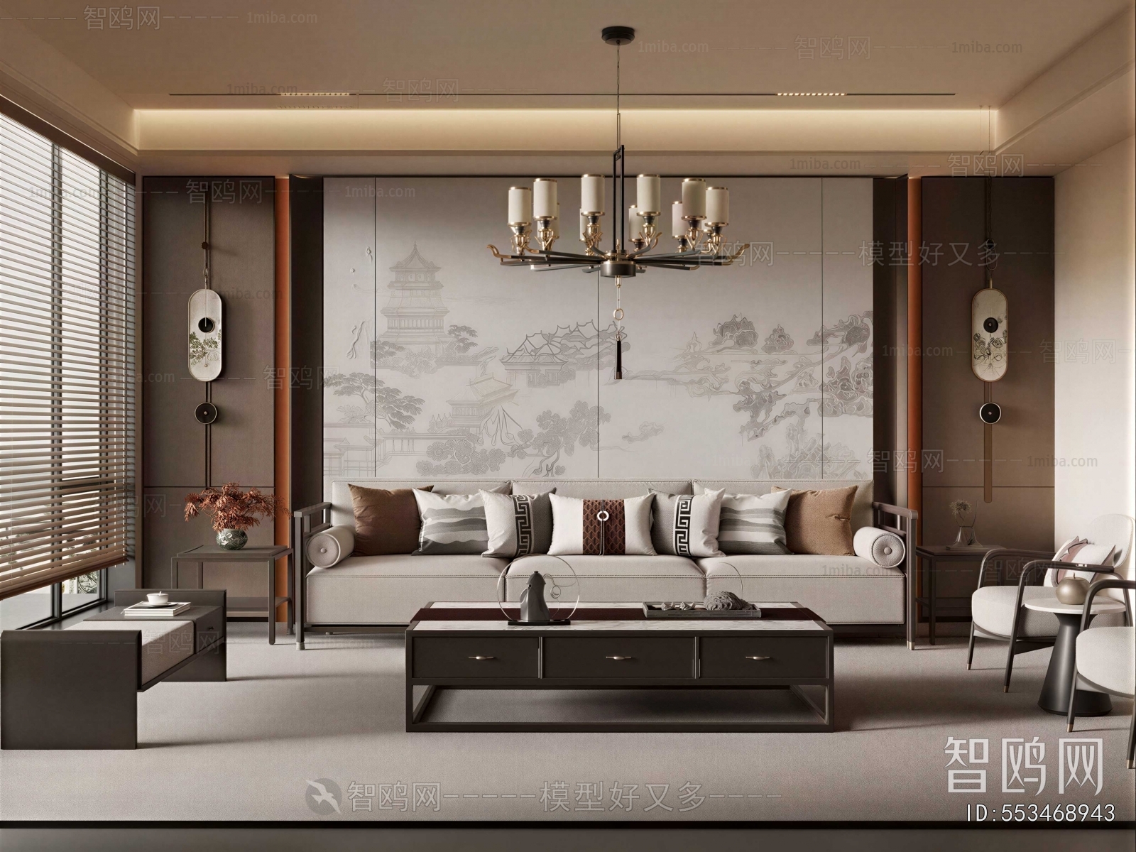 New Chinese Style A Living Room