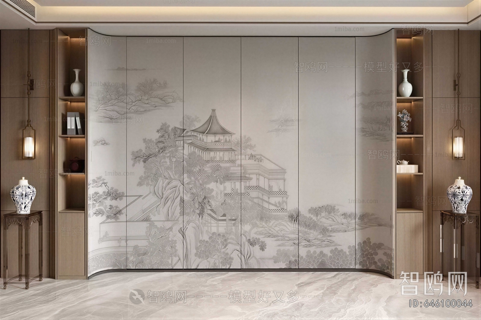 New Chinese Style TV Wall