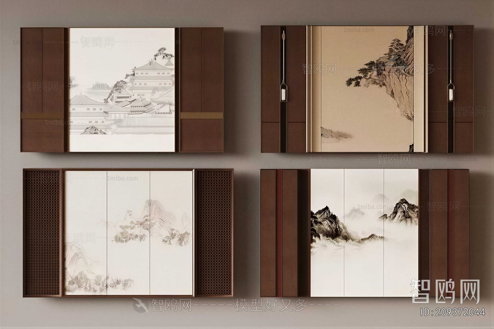 New Chinese Style TV Wall