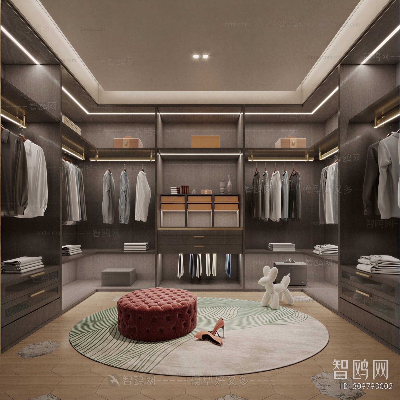 New Chinese Style Clothes Storage Area