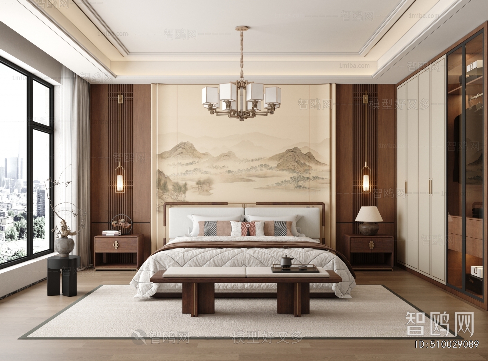 New Chinese Style Bedroom