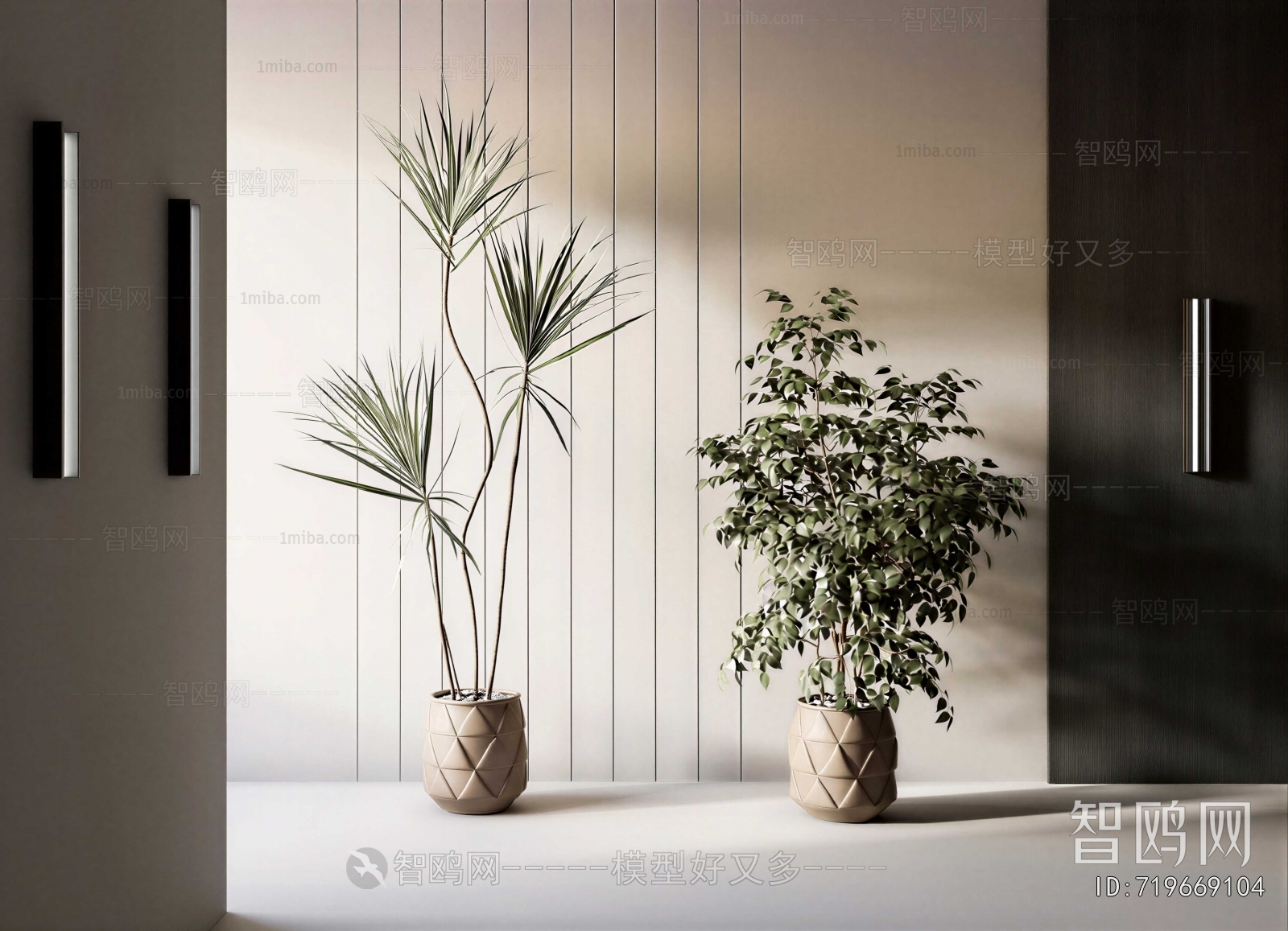 Modern Ground Green Plant Potted Plants