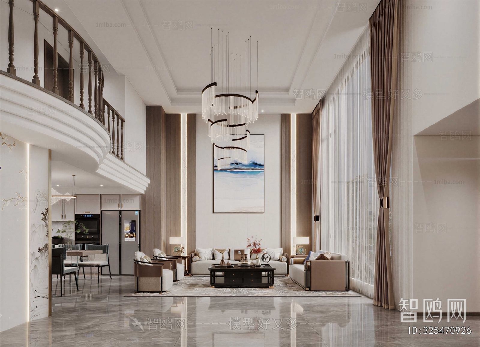 New Chinese Style A Living Room