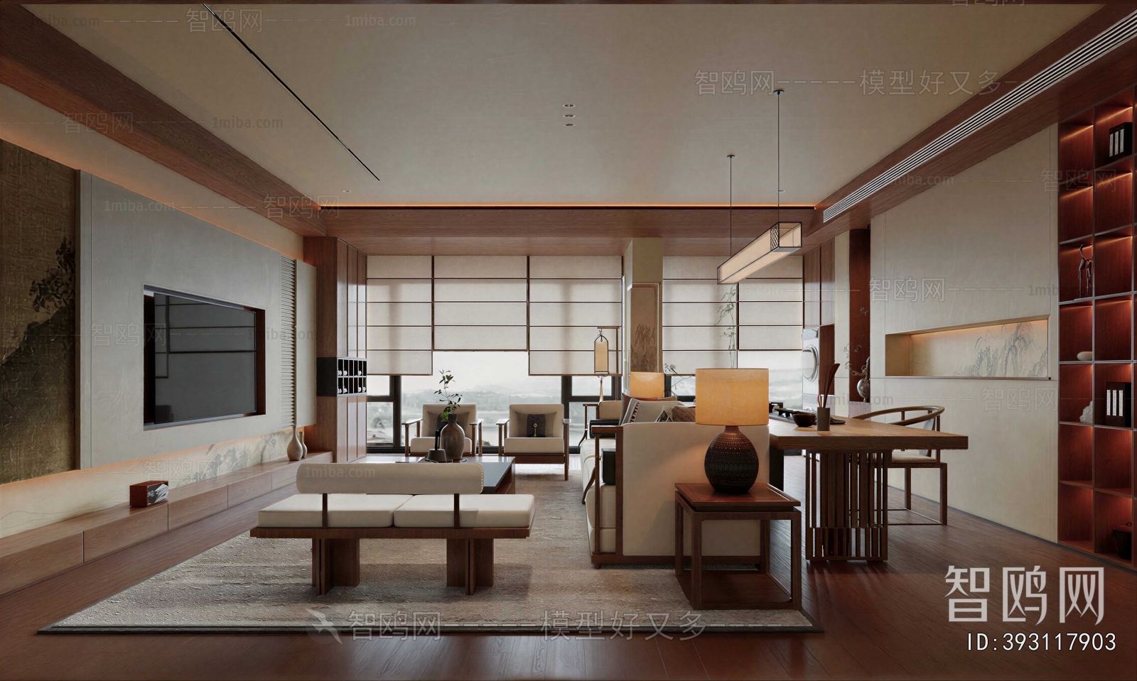 New Chinese Style A Living Room