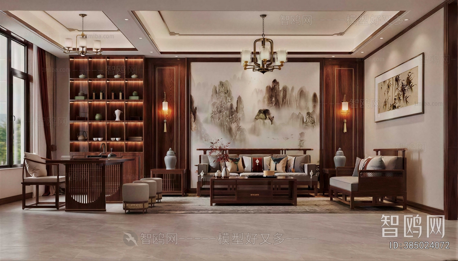 New Chinese Style A Living Room