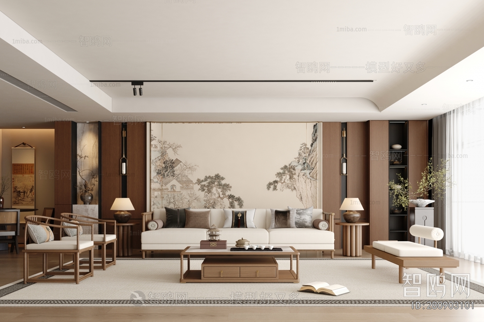 New Chinese Style A Living Room