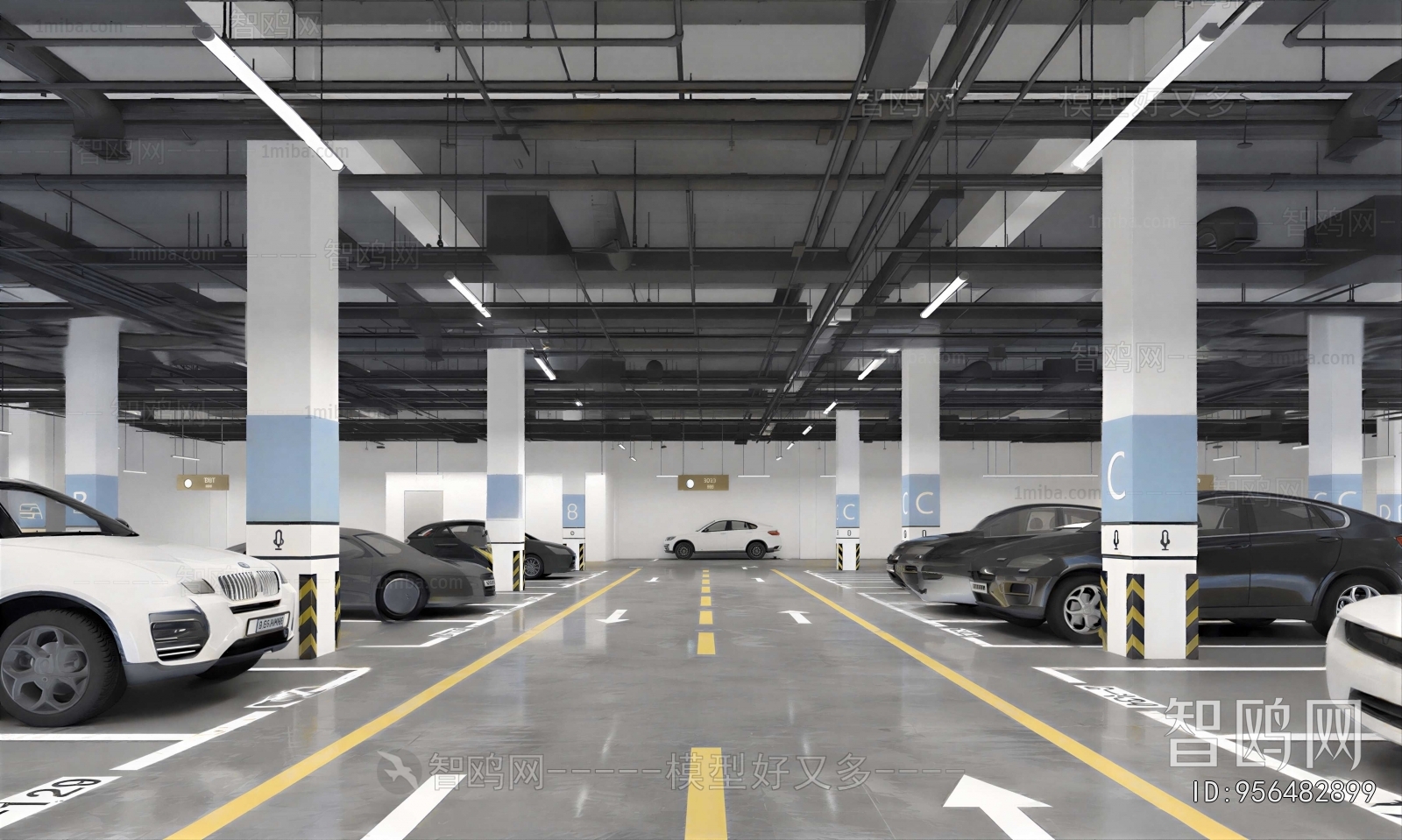 Modern Underground Parking Lot