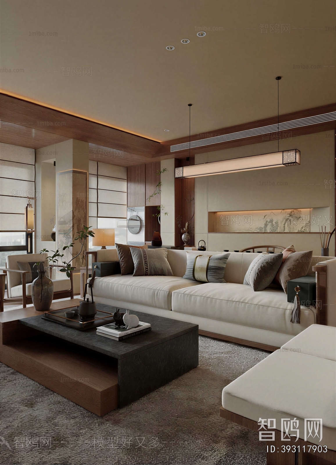 New Chinese Style A Living Room