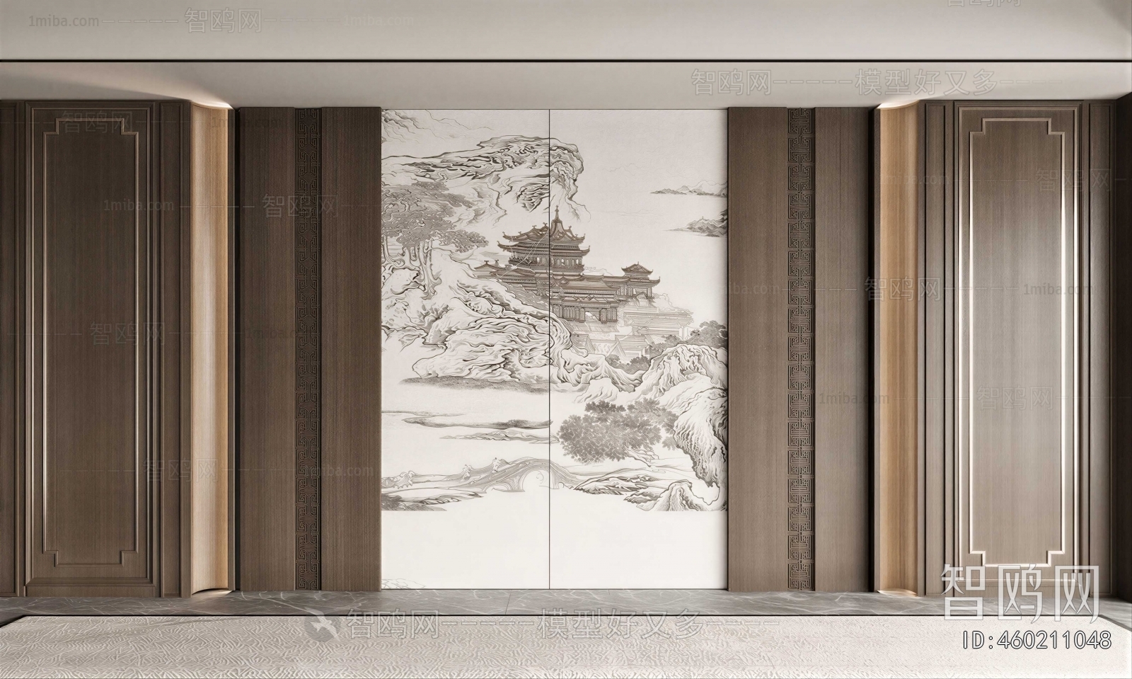 New Chinese Style TV Wall