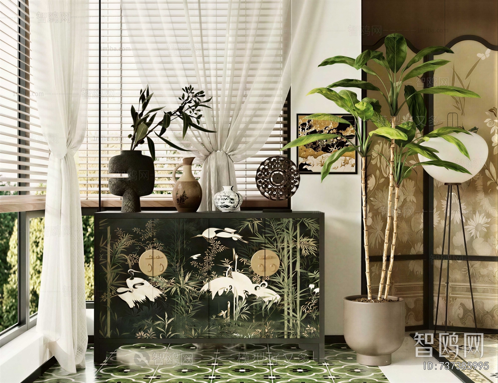 New Chinese Style Entrance Cabinet