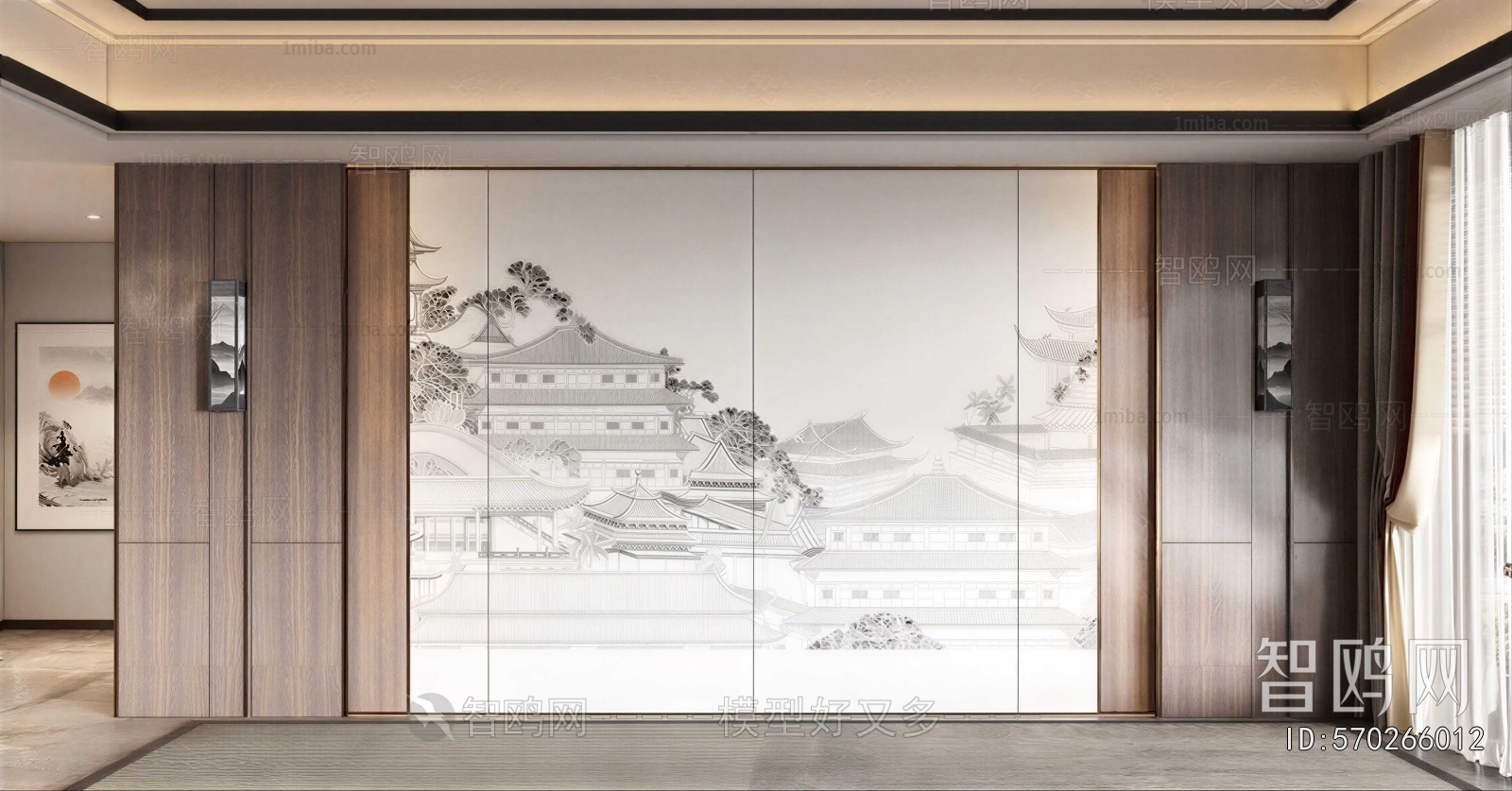 New Chinese Style TV Wall