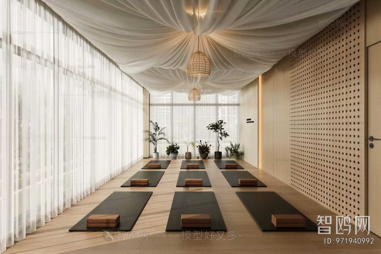 New Chinese Style Yoga Room