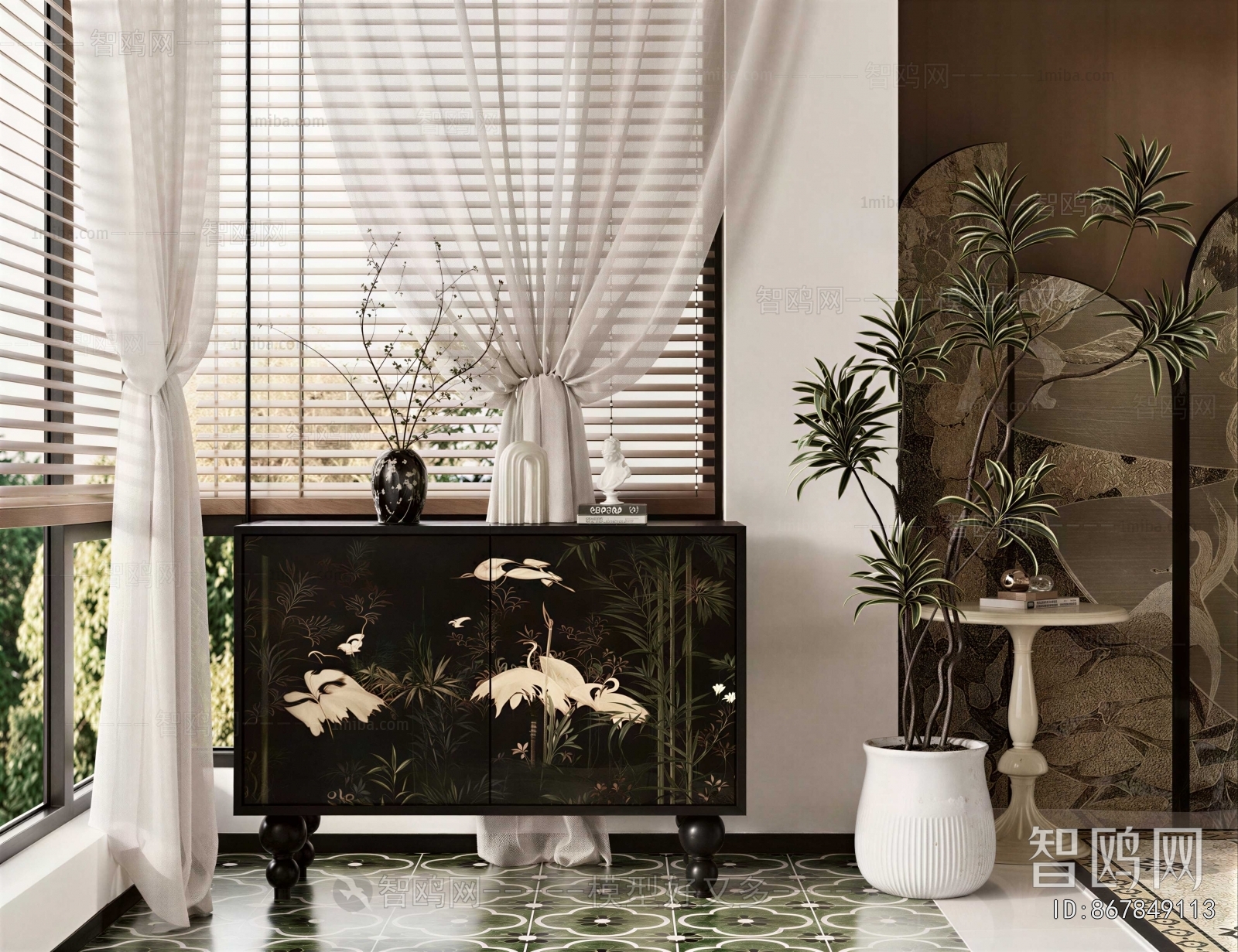 New Chinese Style Entrance Cabinet