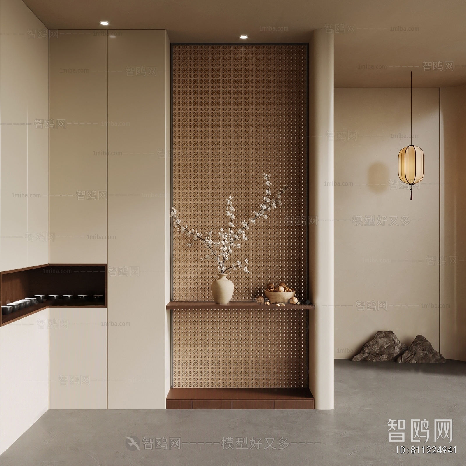 New Chinese Style Entrance Cabinet