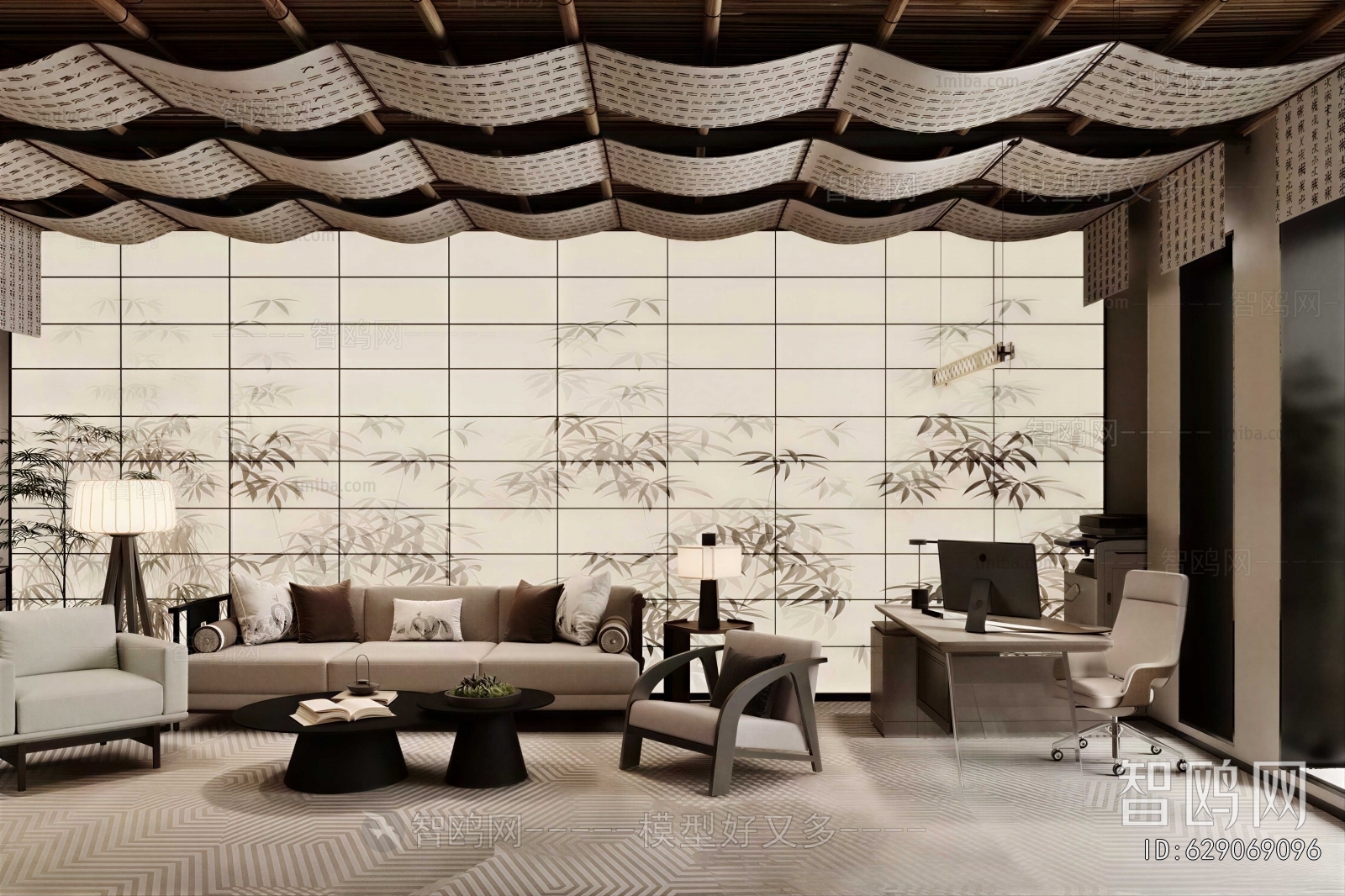 New Chinese Style A Living Room