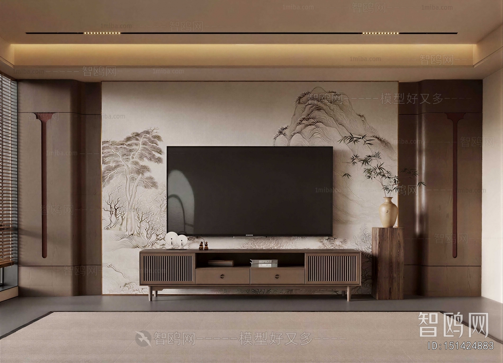 New Chinese Style TV Wall